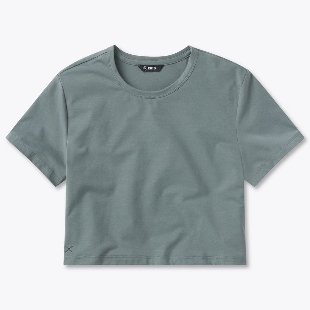 Cuts Clothing Almost Friday Cropped tee - Sage
